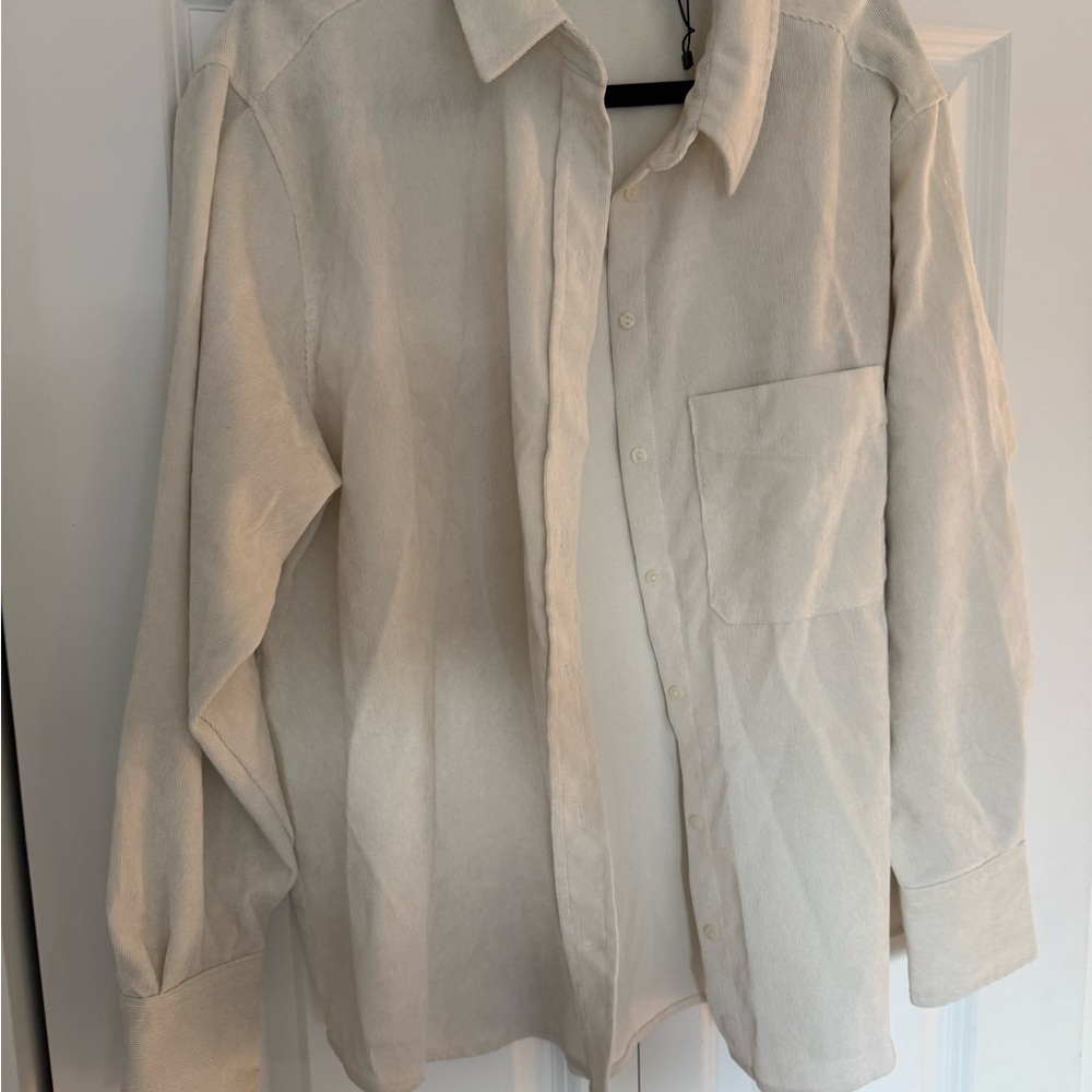 Zara Cream Button Down Shirt
